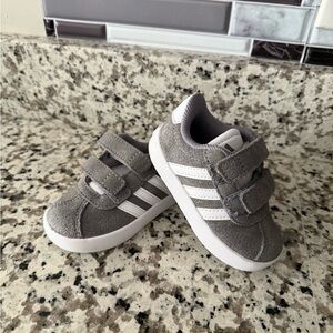 Kids Gray Sneakers with Stripes